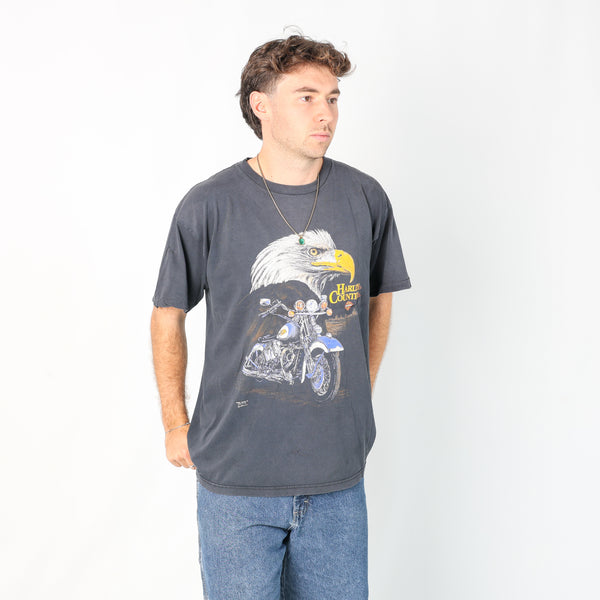 Navy Blue 90s Harley Davidson T-Shirt (XL)